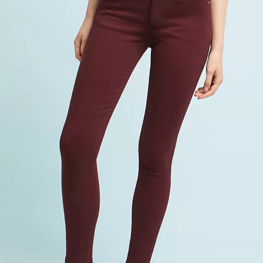 Anthropologie AG the ABBEY ankle skinny leggings sz 26 burgundy